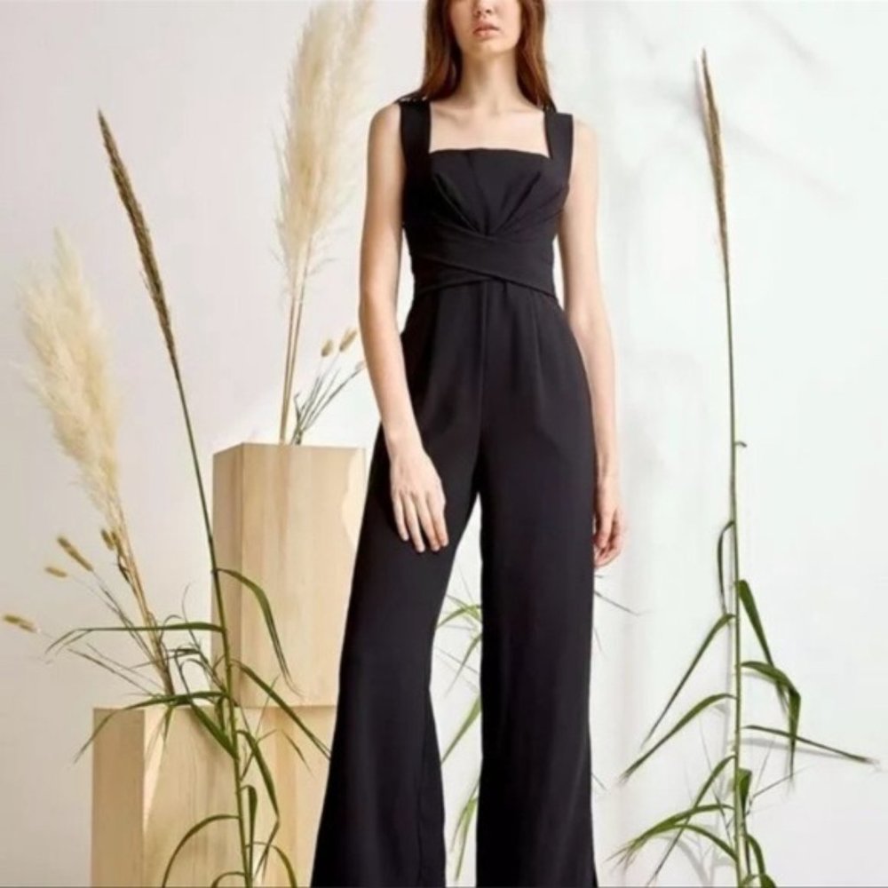 NWT FoxieDox Black Square Neck Jumpsuit